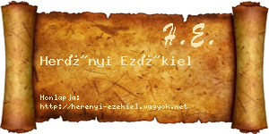 Herényi Ezékiel névjegykártya